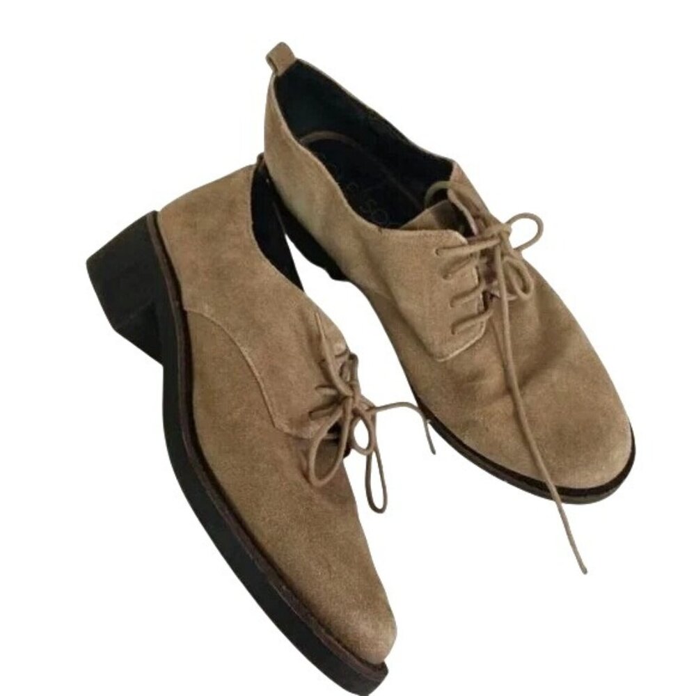 Sole Society Men's Oxford Lace up Shoes Size 10 Tan Faux Suede Preppy